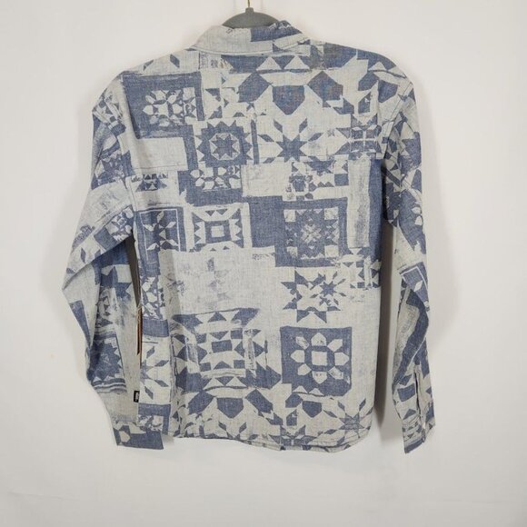 NWT Vans HOMESPUN LONG SLEEVE WOVEN TOP in Ashley Blue Size XS - Picture 6 of 9